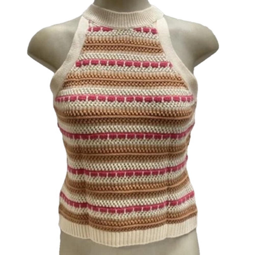 NEW CENTRAL PARK WEST Womens Cute Knit Coen Tank Top Size XS Poppy Multi